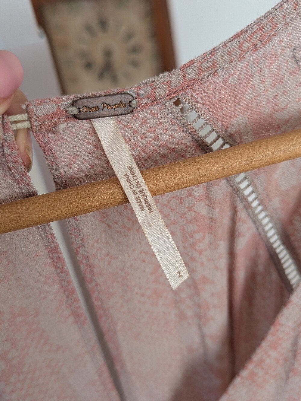 Boho Maxi Dress in Blush Pink with Lace Trim 2 - Picture 4 of 13